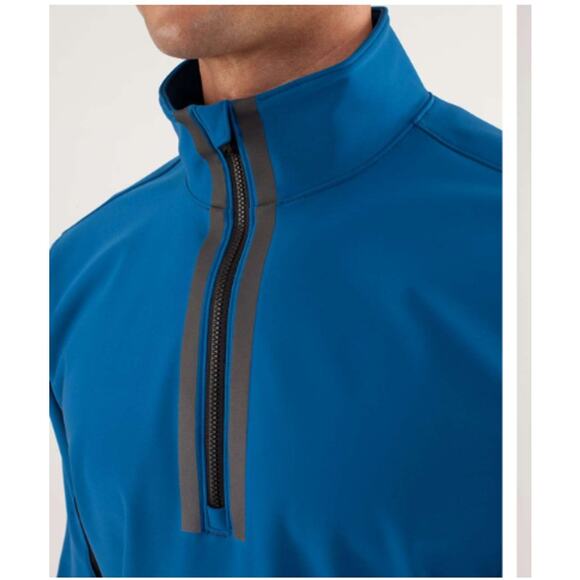 Lululemon Cobalt blue black 1/2 zip unisex Sz M Men (38-40) Woman running gym EC - Picture 5 of 10